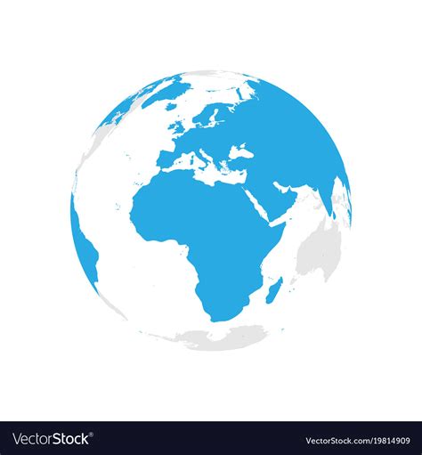 Earth Globe With Blue World Map Focused On Africa Vector Image