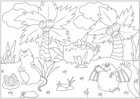 Discover all our printable coloring pages for adults, to print or download for free ! Pusheen Dinosaurs - Dinosaurs Adult Coloring Pages