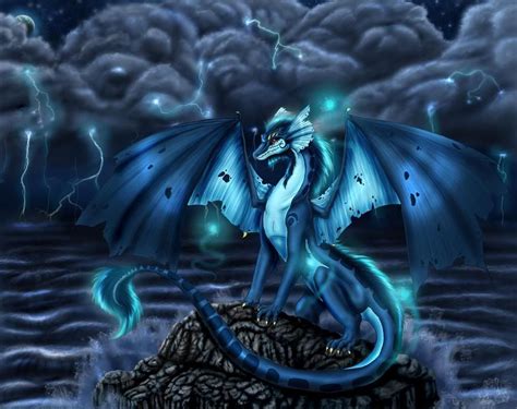 Blue Thunder Lightning Dragon Elemental Dragons Dragon Art
