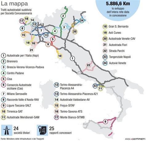 Cartina Autostrade Italia