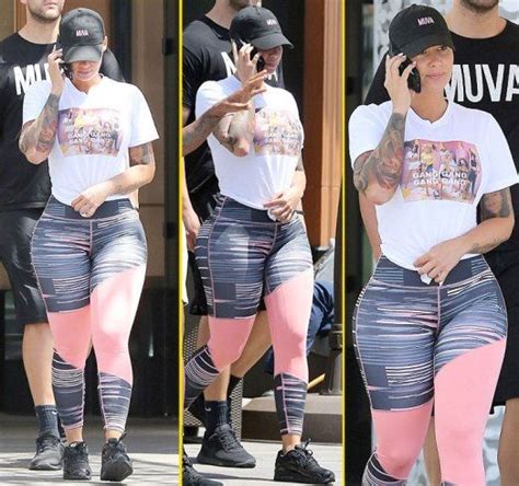 a very thick amber rose pictured leaving the gym a very thick