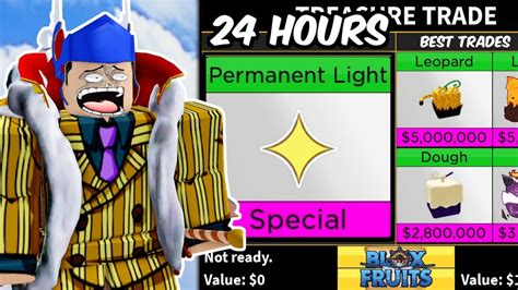 Trading PERMANENT LIGHT For 24 Hours In Blox Fruits YouTube