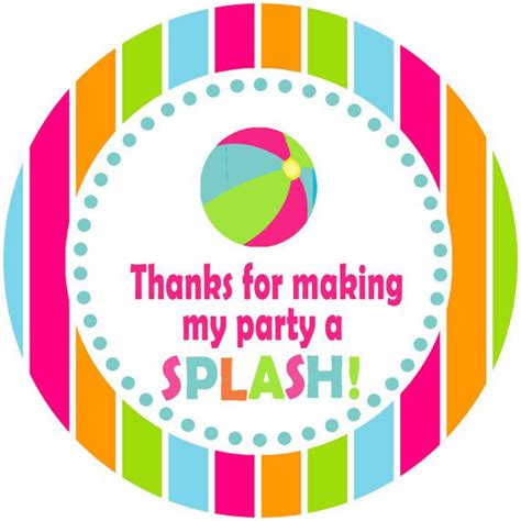 Thanks For Making My Party A Splash Free Printable