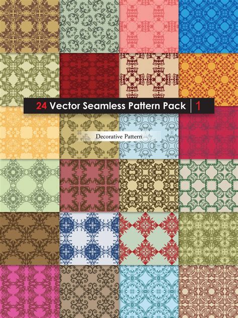 Decorative Ornament Vector And Photoshop Pattern Pack 01 Vector Free