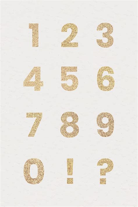 Glitter Number And Character Collection Free Vector Rawpixel