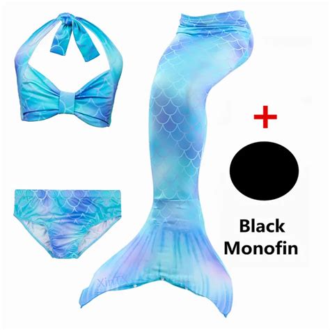 2018 New Beautiful Mermaid Tails With Monofin For Kid Girls Costume