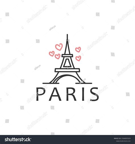 Paris Eiffel Tower Heart Love Plane Stock Vector Royalty Free