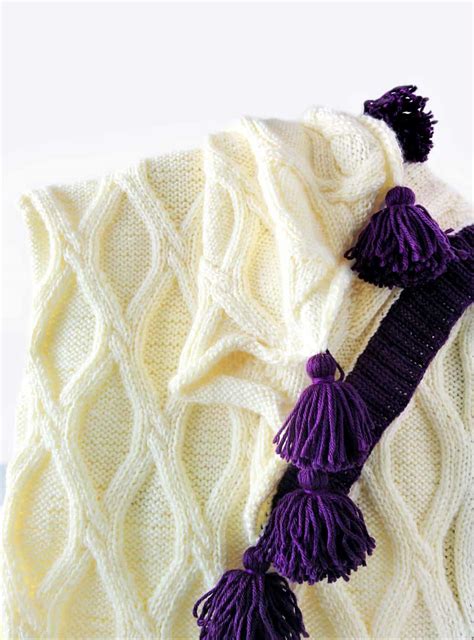 Twisted Cables Throw Free Chunky Knit Blanket Pattern
