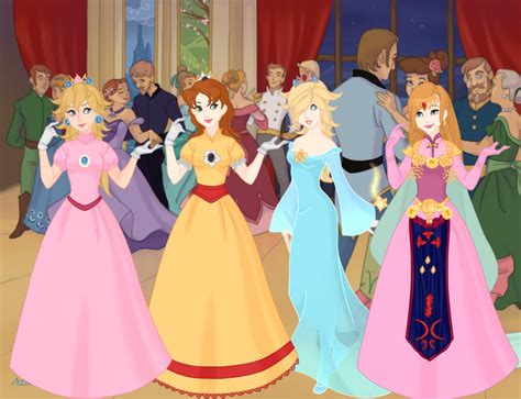 Princess Peach Daisy Rosalina Zelda By Merthurandbeatles On Deviantart