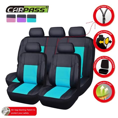 buy car pass universal car seat cover side airbag compatible pu leather car