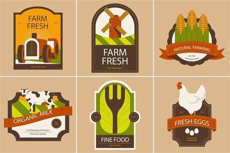 Premium Vector Organic Farm Fresh Food Labels
