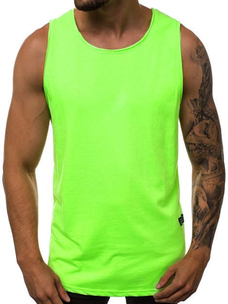 Mens Tank Top Green Neon Ozonee O1205x Mens Clothing Ozonee