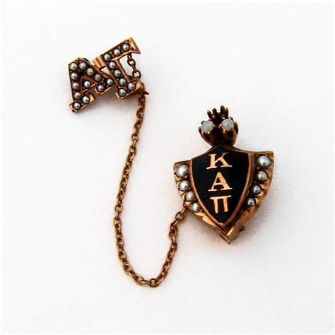 Kappa Alpha Pi Fraternity Pin 14 K Gold Seed Pearls Opals Enamel Ebay