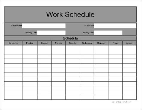 Is an equal opportunity employer and does not discriminate against any individual in any phase of employment in accordance with the requirements of local. 5 Work Schedule Templates - Word Excel Formats
