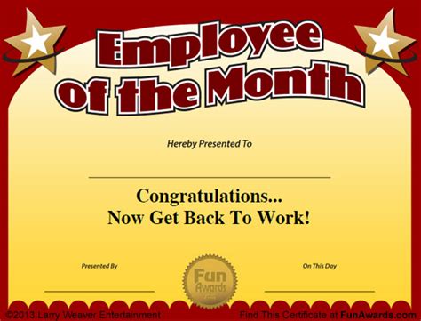 #rebeccaquinoa #i had to save this photo on my work computer to answer this #employee of the year #answered. Employee of the Month Certificate: Free Funny Award Template