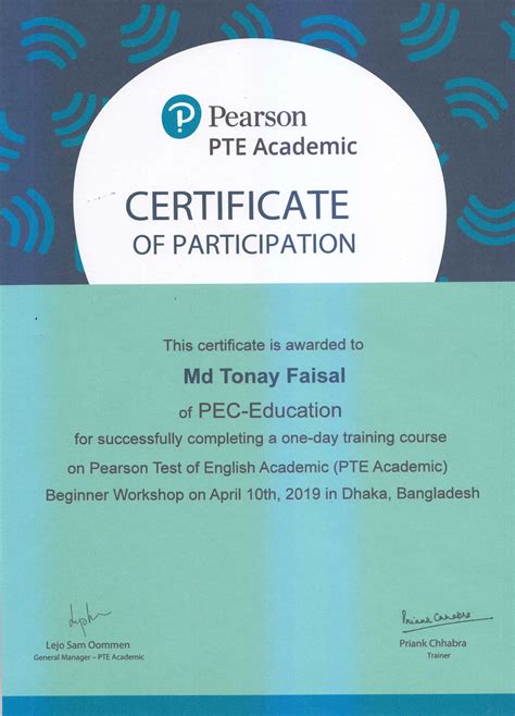 Certificates Pec Education