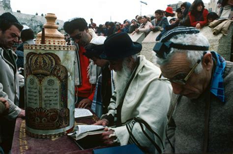 Israel Jerusalem Bar Mitzvah The Sephardic Torah Is Opened During A