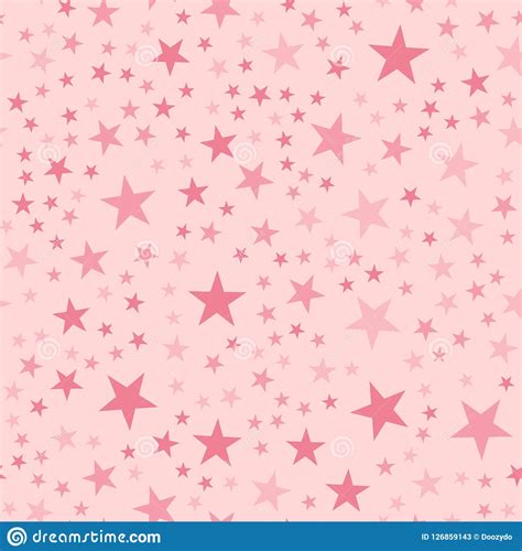 Pink Stars Seamless Pattern On Light Pink Background Stock Illustration