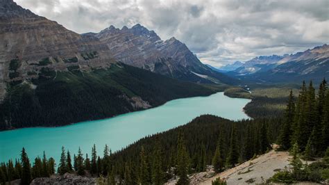 4k Time Lapse Wide Shot Of Beautiful Peyto Lake In The Canadian Rockies