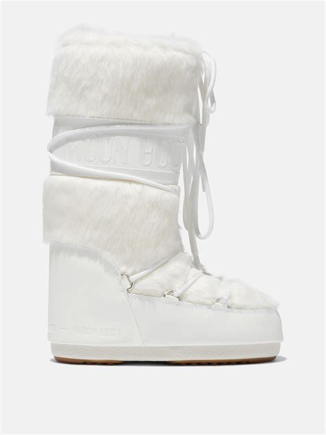 Icon White Faux Fur Boots Moon Boot® Official Store