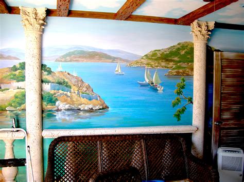 Greek Islands Mural On Wall 4 Mediterranean Inspired Murals Lantana