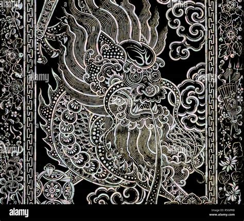 Ancient Chinese Dragon Art With Mother Of Pearl Inlay Stock Photo Alamy