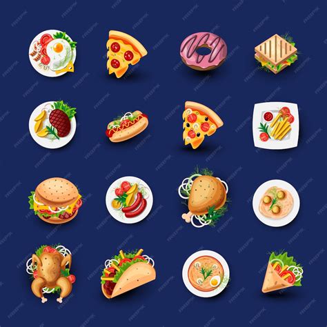 Premium Vector Set Of Fast Food Icons