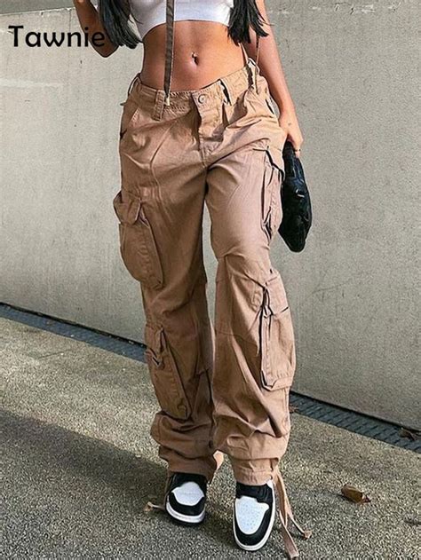 Y K Cargo Pants Women S Baggy Pants Autumn Streetwear Fairycore Oversized Trousers Vintage