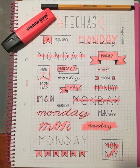 Ideas Para Fechas Bullet Journal Lettering Ideas Bullet Journal