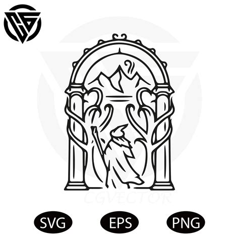 Lord Of The Rings Gandalf And Moria Svg Lotr Svg Moria Door Etsy Uk