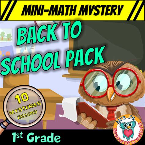1st Grade Back To School Mini Math Mysteries Teaching Resource Pack