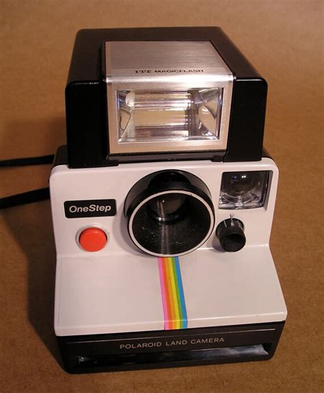 Vintage Polaroid One Step Sx 70 White Rainbow Stripe Instant