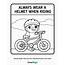 Safety Coloring Printable For Kids  Always Wear Your Helmet