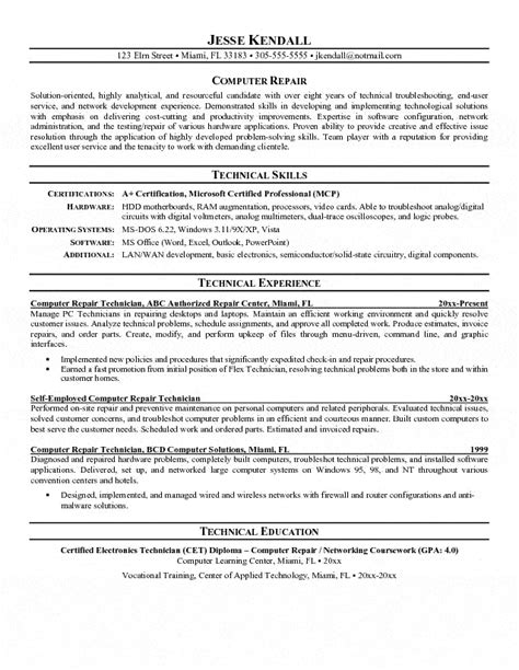 Lab technician resume, occupational:examples,samples free edit with word. Computer Repair Technician Resume