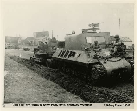 4th Armored Division Resting Outside Of A Town Germany 1945 The