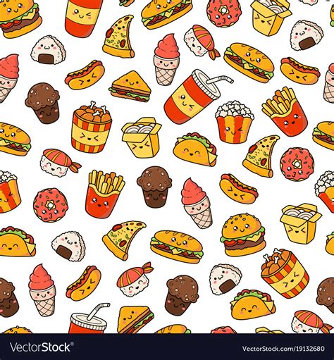 Premium Vector Clipart Kawaii Junk Food Clipart Kawaii Etsy Porn Sex Picture