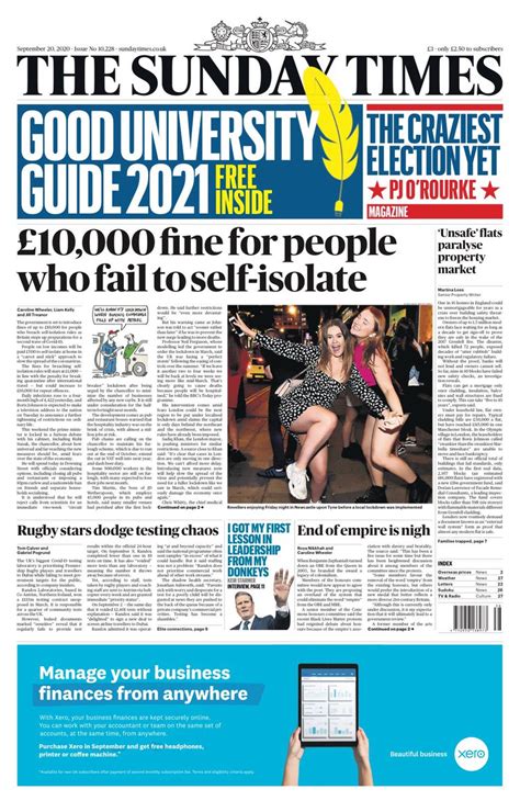 An indian passenger, whose visa expired on february 25, told khaleej times on the condition of anonymity, my husband, child, and i were supposed leave on february 23. Sunday Times Front Page 4th of October 2020 - Tomorrow's ...