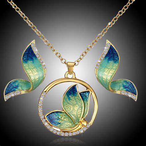 Piece Butterfly Earring And Necklace Set Jewelry Jewelry Sets
