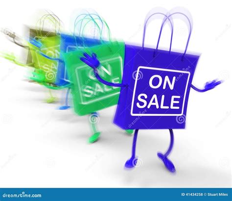 On Sale Shopping Bags Show Sales Deals And Bargains Stock