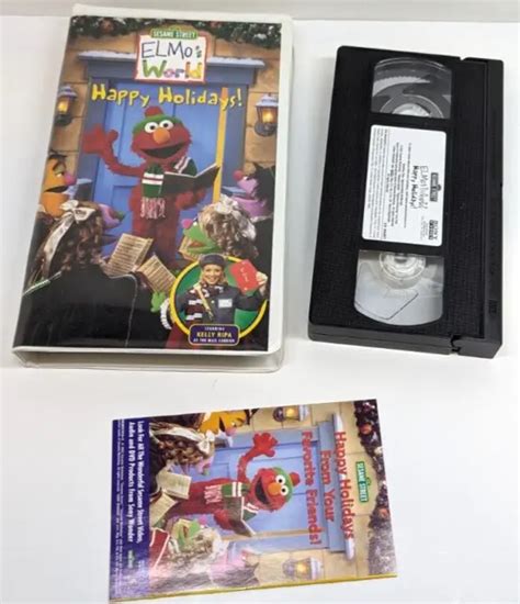Sesame Street Elmos World Happy Holidays Vhs Tape Tested Clamshell