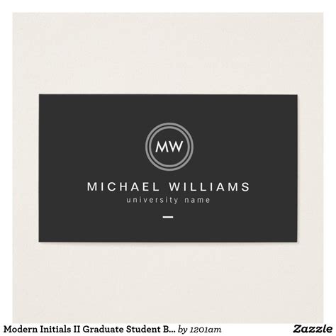 Having a business card on hand can be an important way to share information. Modern Initials II Graduate Student Business Card | Zazzle ...