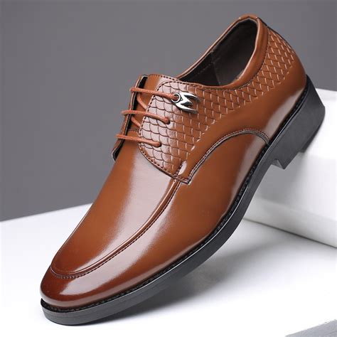 Men Formal Shoe Casual Pattern Slip On Soft Business Oxfords