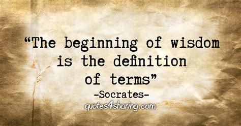The Beginning Of Wisdom Is The Definition Of Terms Socrates