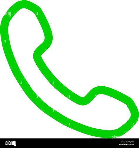 Phone Symbol Icon Green Simple Outline Isolated Vector