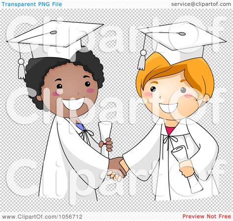 Royalty Free Vector Clip Art Illustration Of Two Graduate Boys Shaking