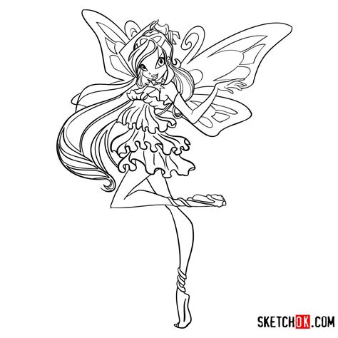 How To Draw Bloom Enchantix From Winx Step By Step Drawing Tutorials Cartoon Drawings Easy