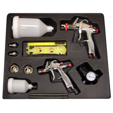 Sprayit Sp 33500k Lvlp Gravity Feed Paint Spray Gun Kit W 2 Spray Guns