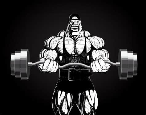 Illustration Bodybuilder With A Barbell Stock Vector Illustration Of