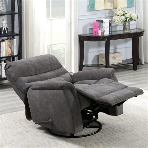 Benji leather fabric swivel reclining chair | swivel chair with ottoman. Thomasville Felix Grey Fabric Swivel Glider Recliner Chair ...