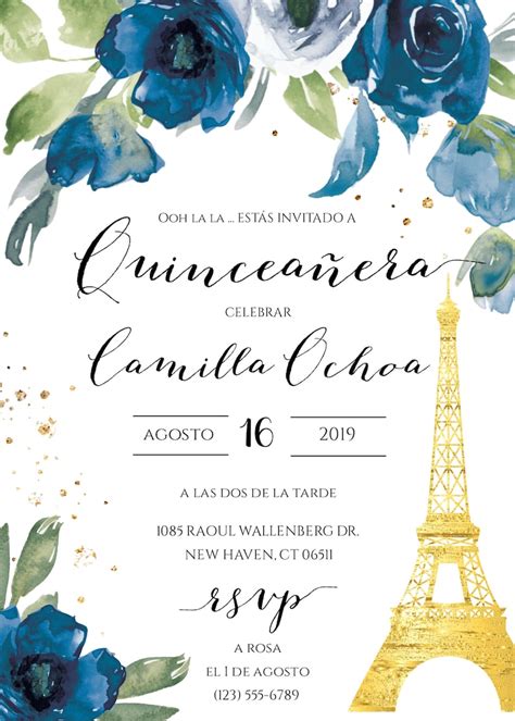 quinceañera birthday invitation template in spanish sweet 15 etsy